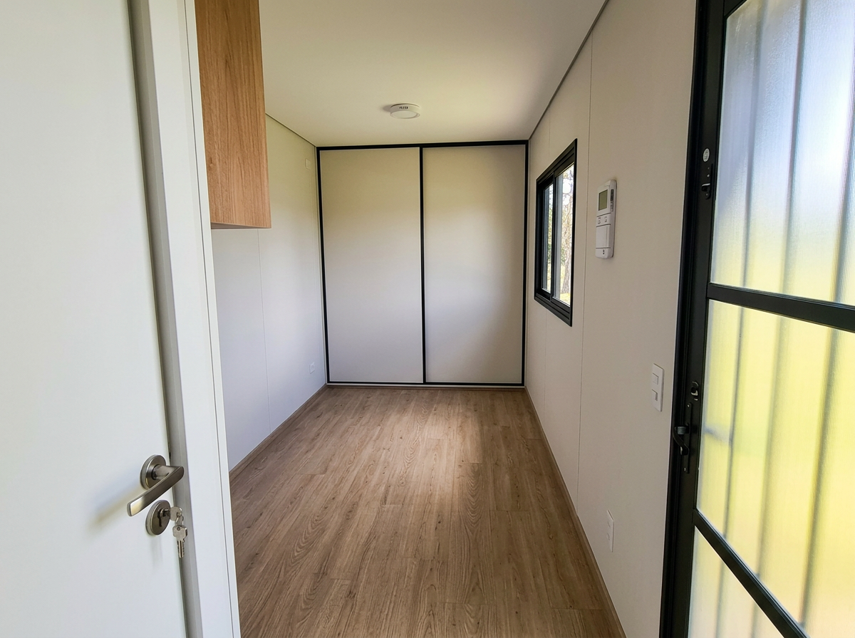 Quarto integrado com piso vinílico